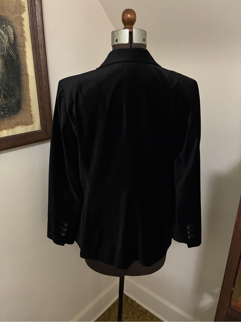 Chico’s Black Velvet Single-Button Blazer - Picture 2 of 10